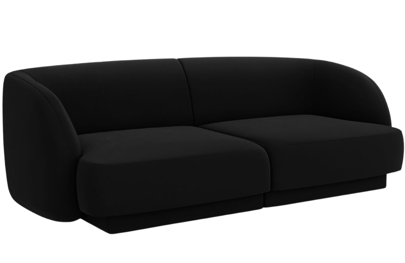 Černá sametová dvoumístná pohovka MICADONI Miley 190 cm