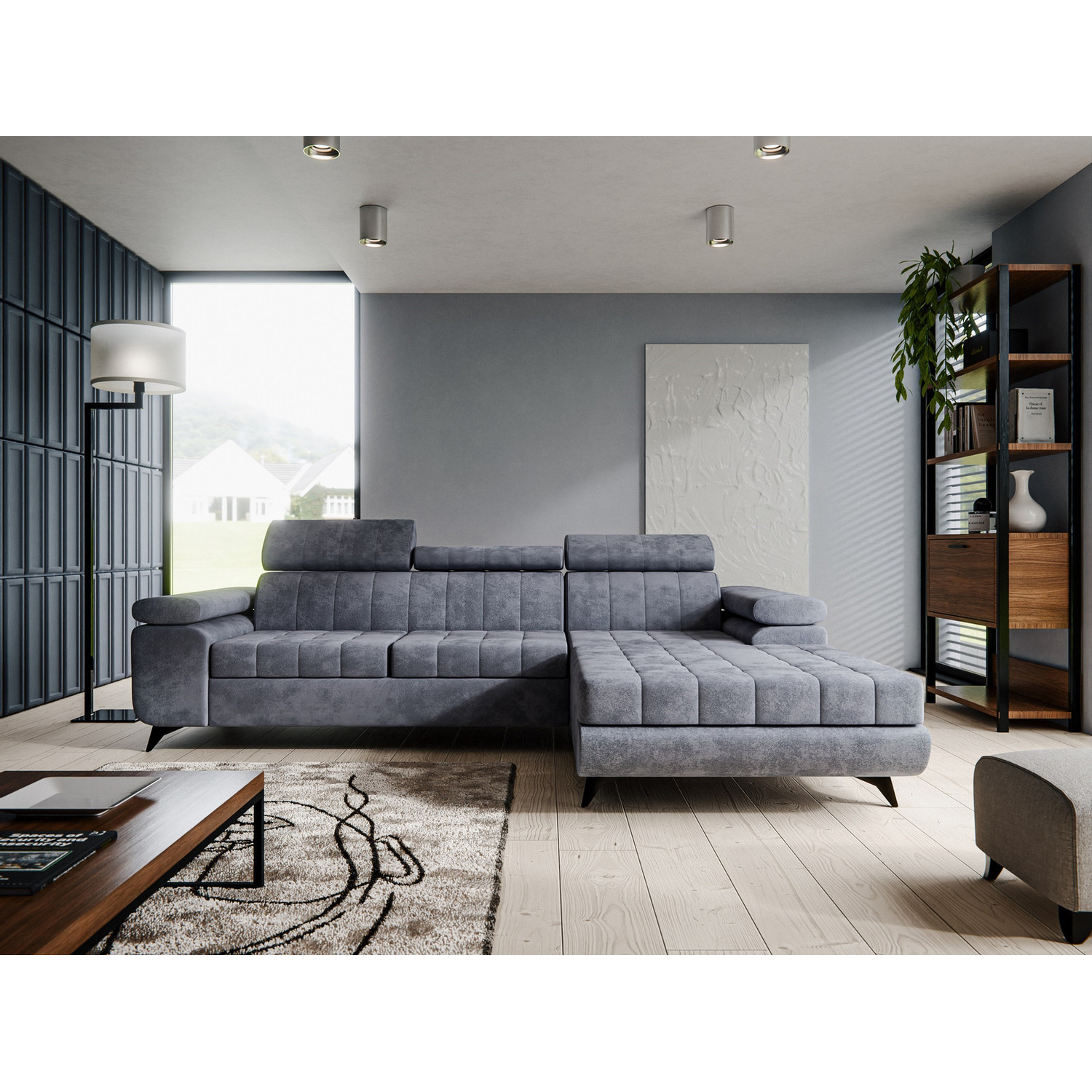 Rohová rozkládací sedací souprava LUGANO I Pravá