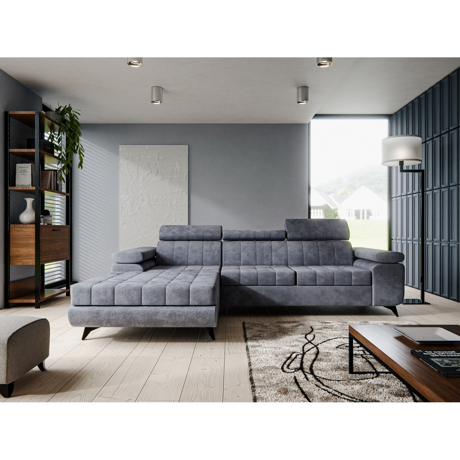 Rohová rozkládací sedací souprava LUGANO I Levá