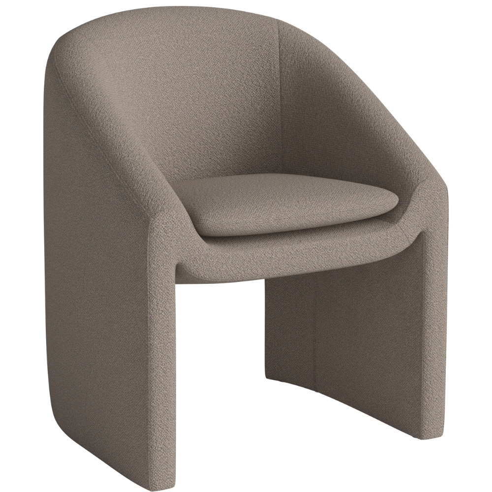 Bolia Tmavě béžová bouclé jídelní židle Mielo