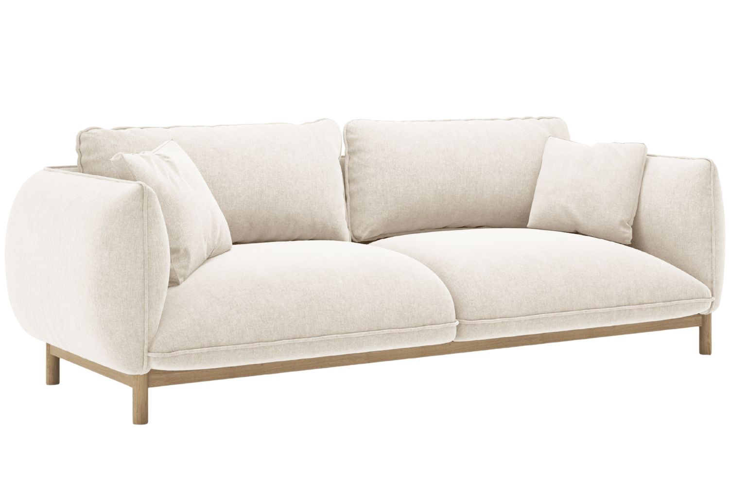 Micadoni Bílá trojmístná pohovka Ada 208 cm