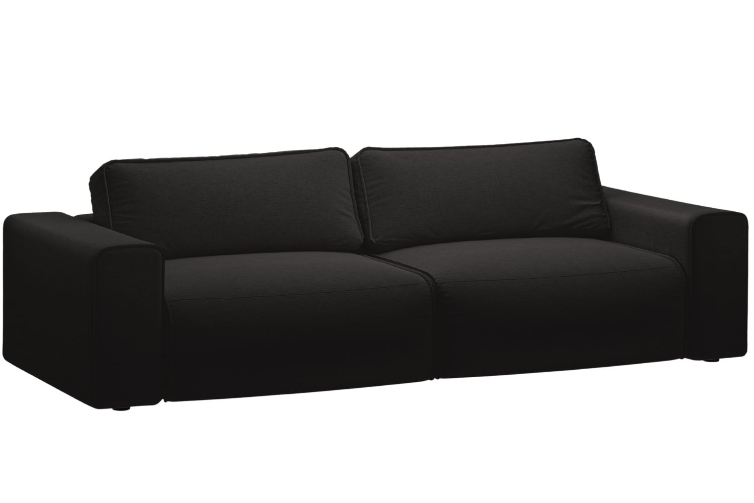 Micadoni Černá rozkládací pohovka Victor 246 cm