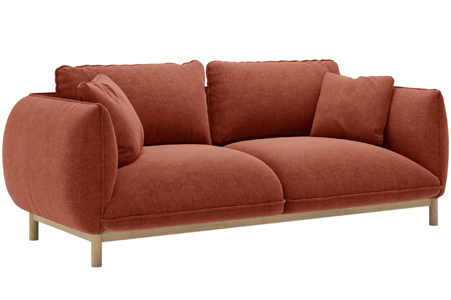 Micadoni Cihlově červená dvoumístná pohovka Ada 178 cm