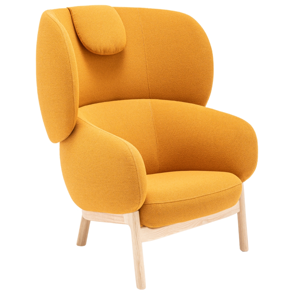 MDD Světle oranžové bouclé křeslo Grand Grace